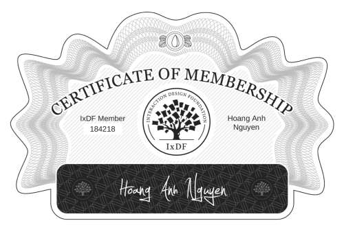 Certificate of Membership – Hoang Anh Nguyen