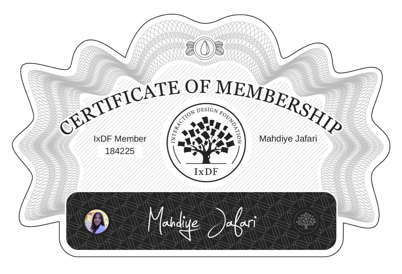 Certificate of Membership – Mahdiye Jafari