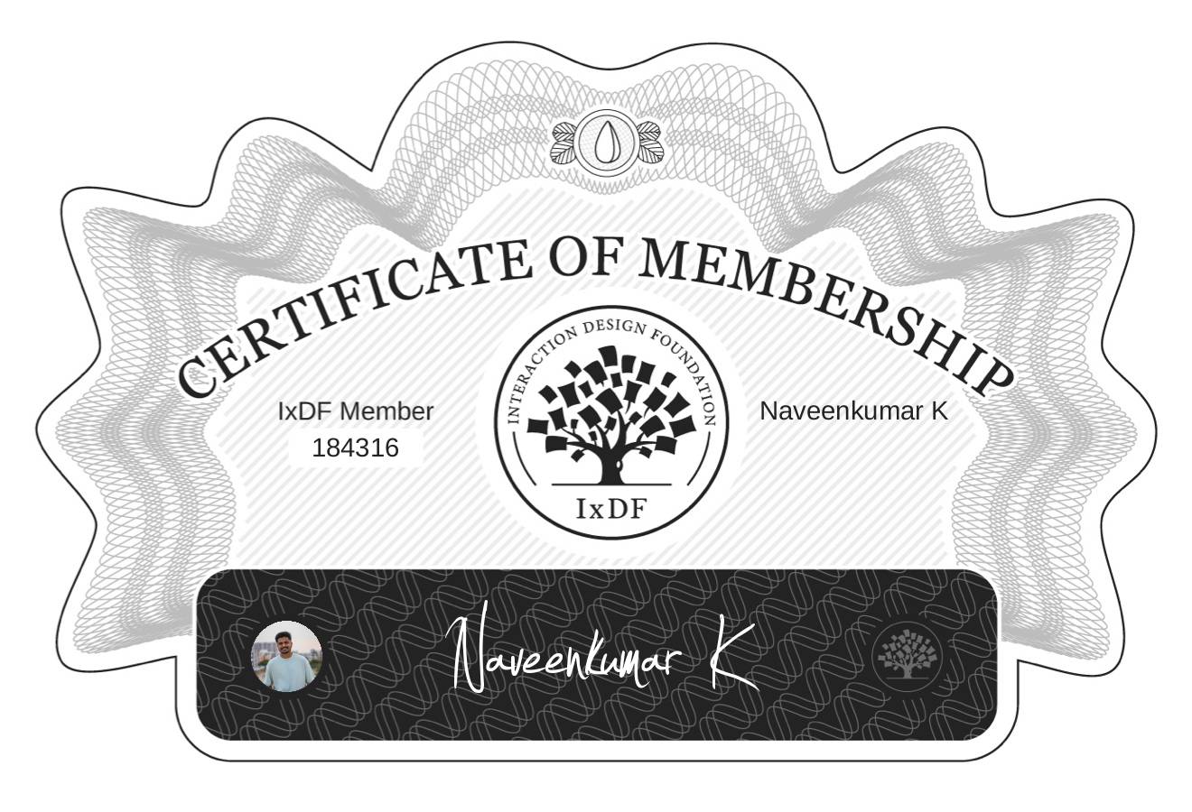 Certificate of Membership – Naveenkumar K