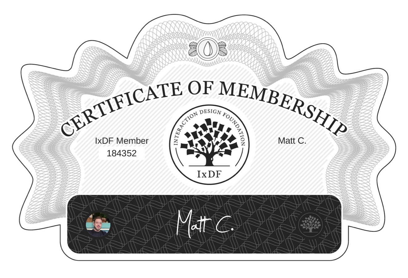 Certificate of Membership – Matt C.