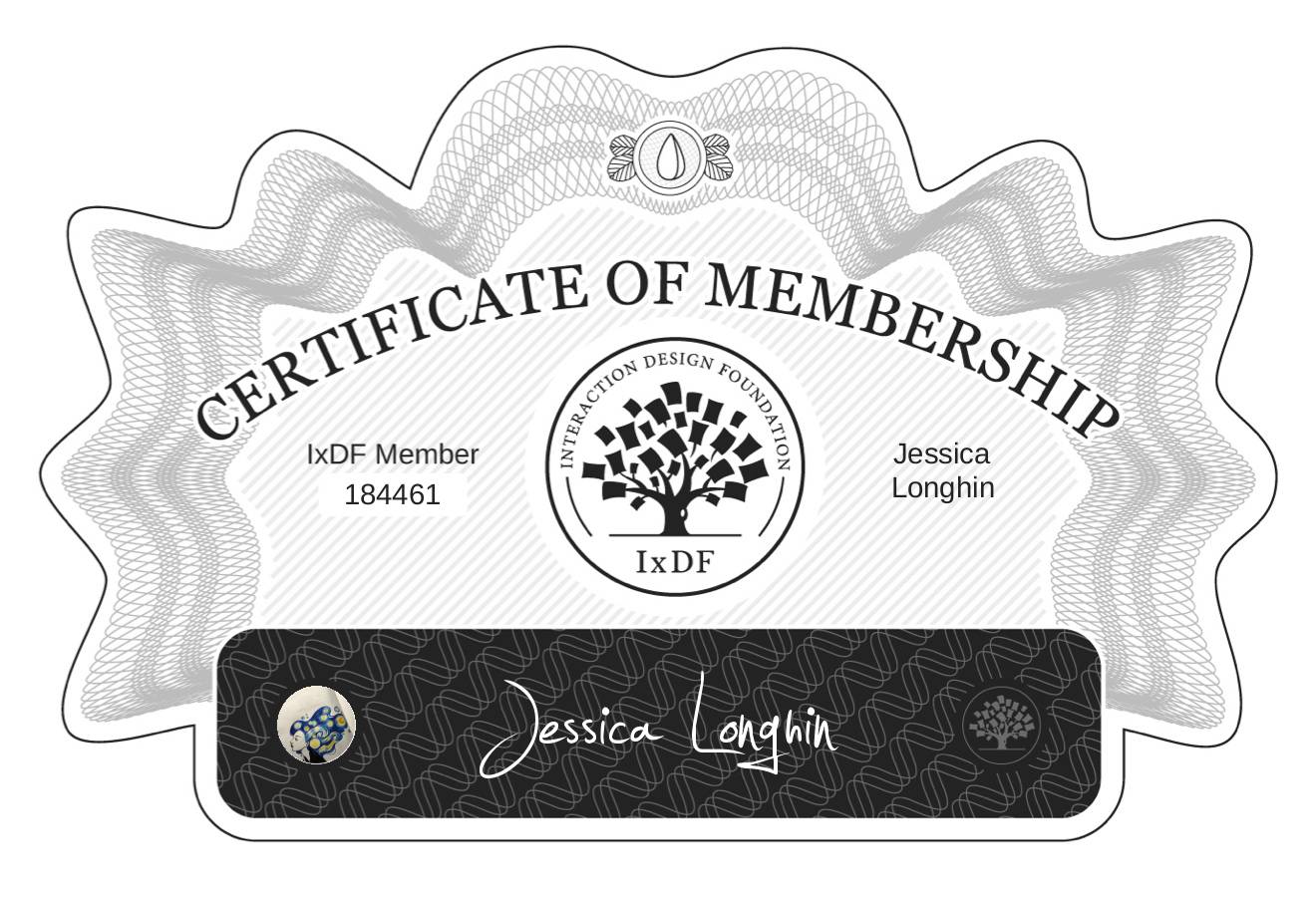 Certificate of Membership – Jessica Longhin