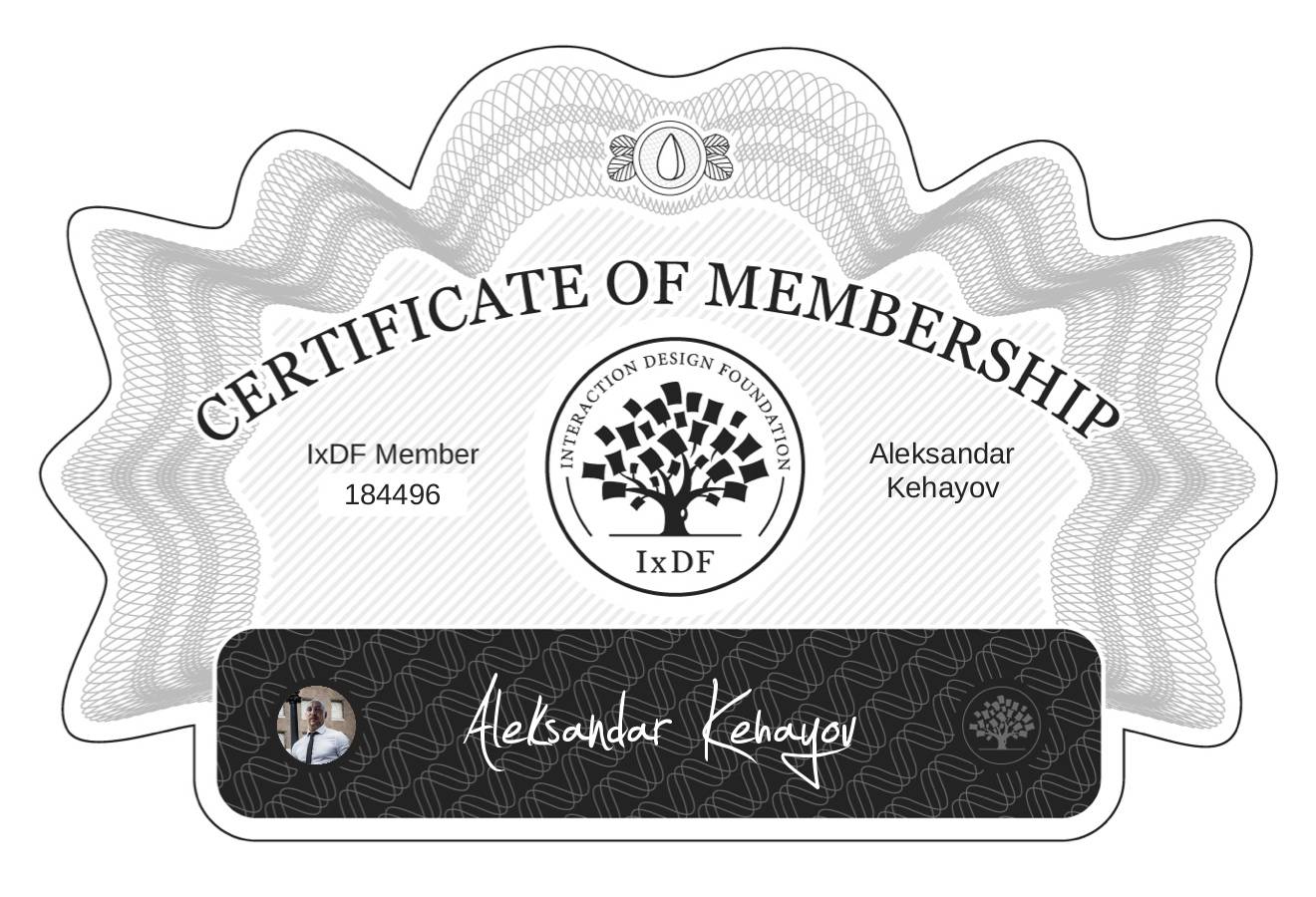 Certificate of Membership – Aleksandar Kehayov