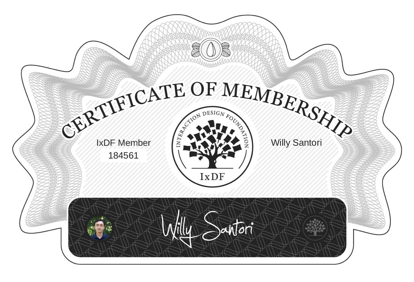 Certificate of Membership – Willy Santori