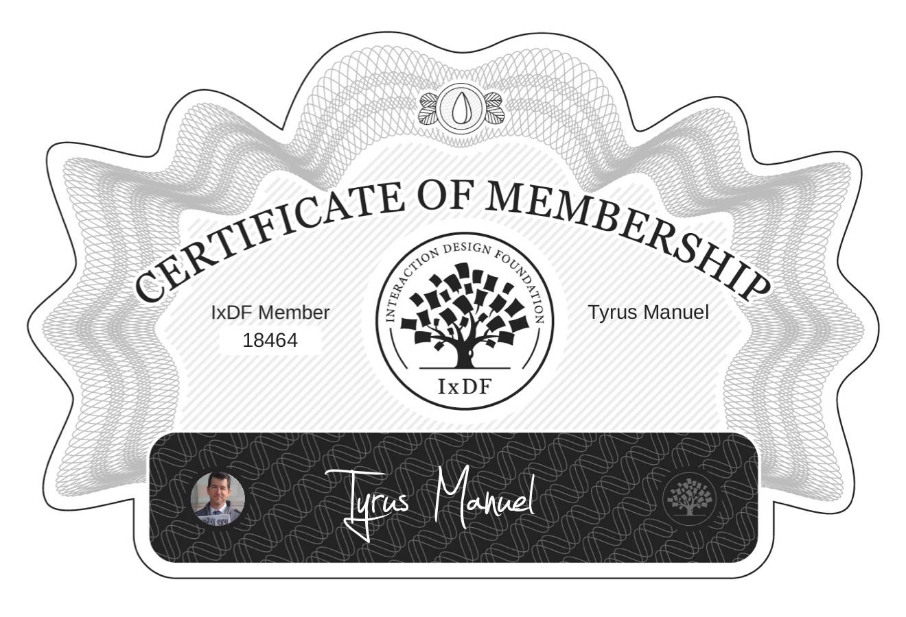 Certificate of Membership – Tyrus Manuel