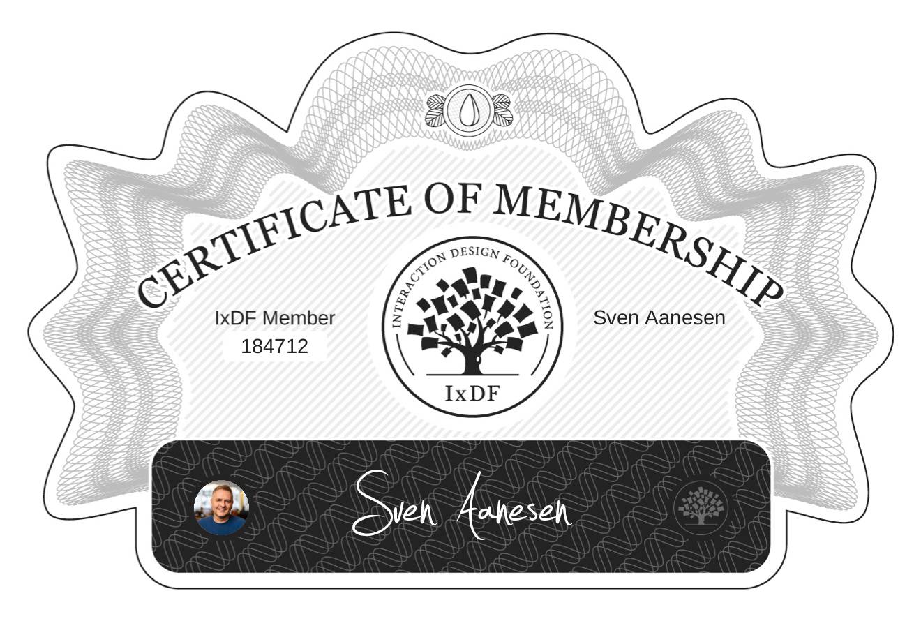 Certificate of Membership – Sven Aanesen