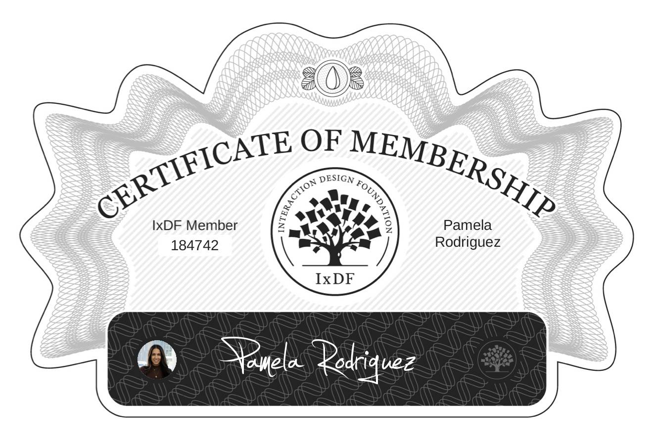 Certificate of Membership – Pamela Rodriguez