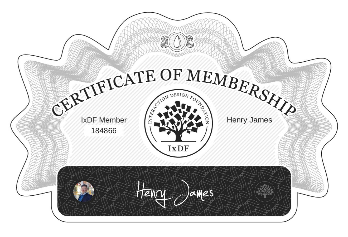 Certificate of Membership – Henry James
