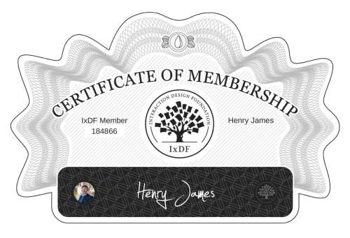 Certificate of Membership – Henry James