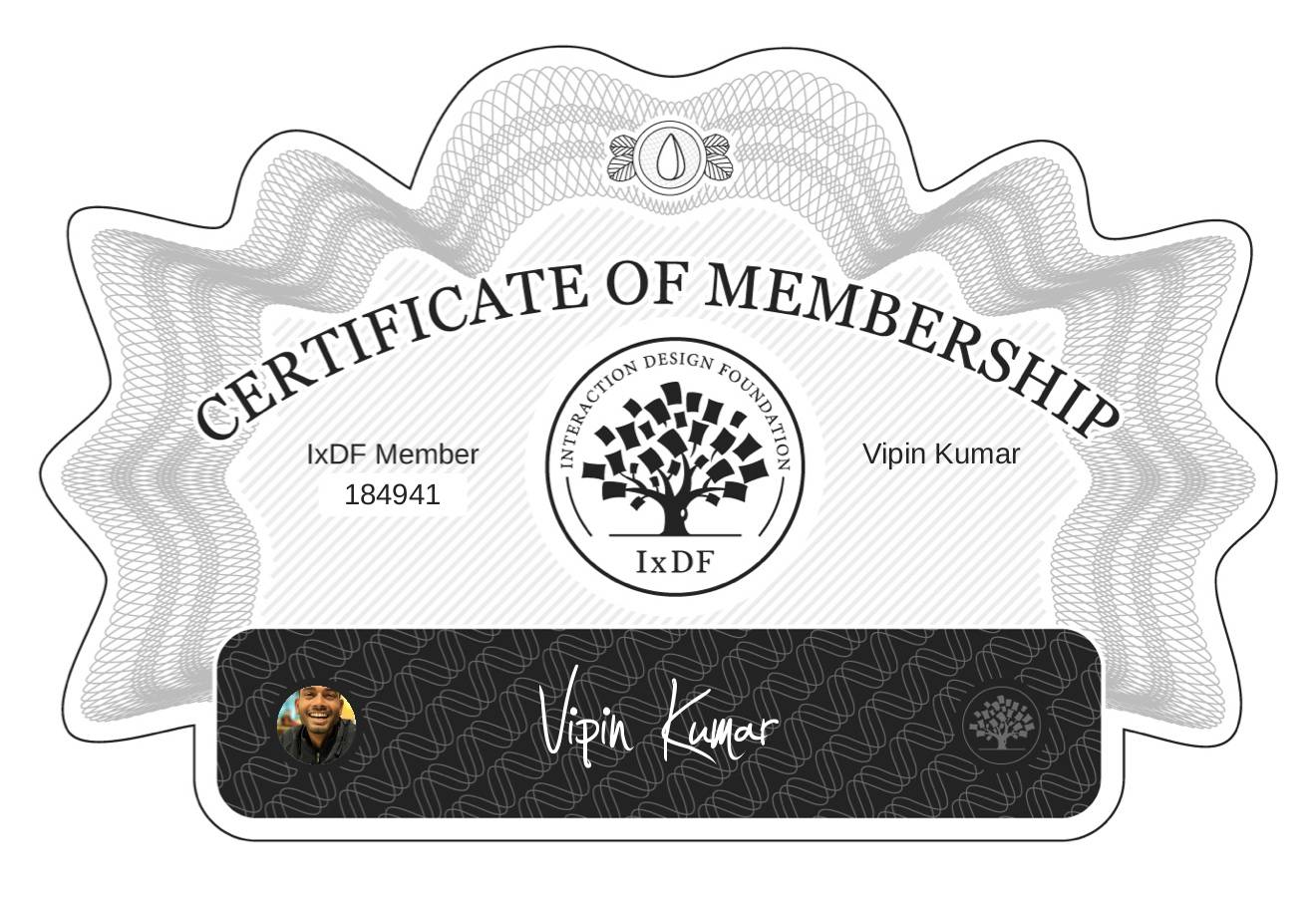 Certificate of Membership – Vipin Kumar