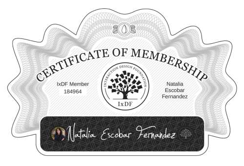 Certificate of Membership – Natalia Escobar Fernández