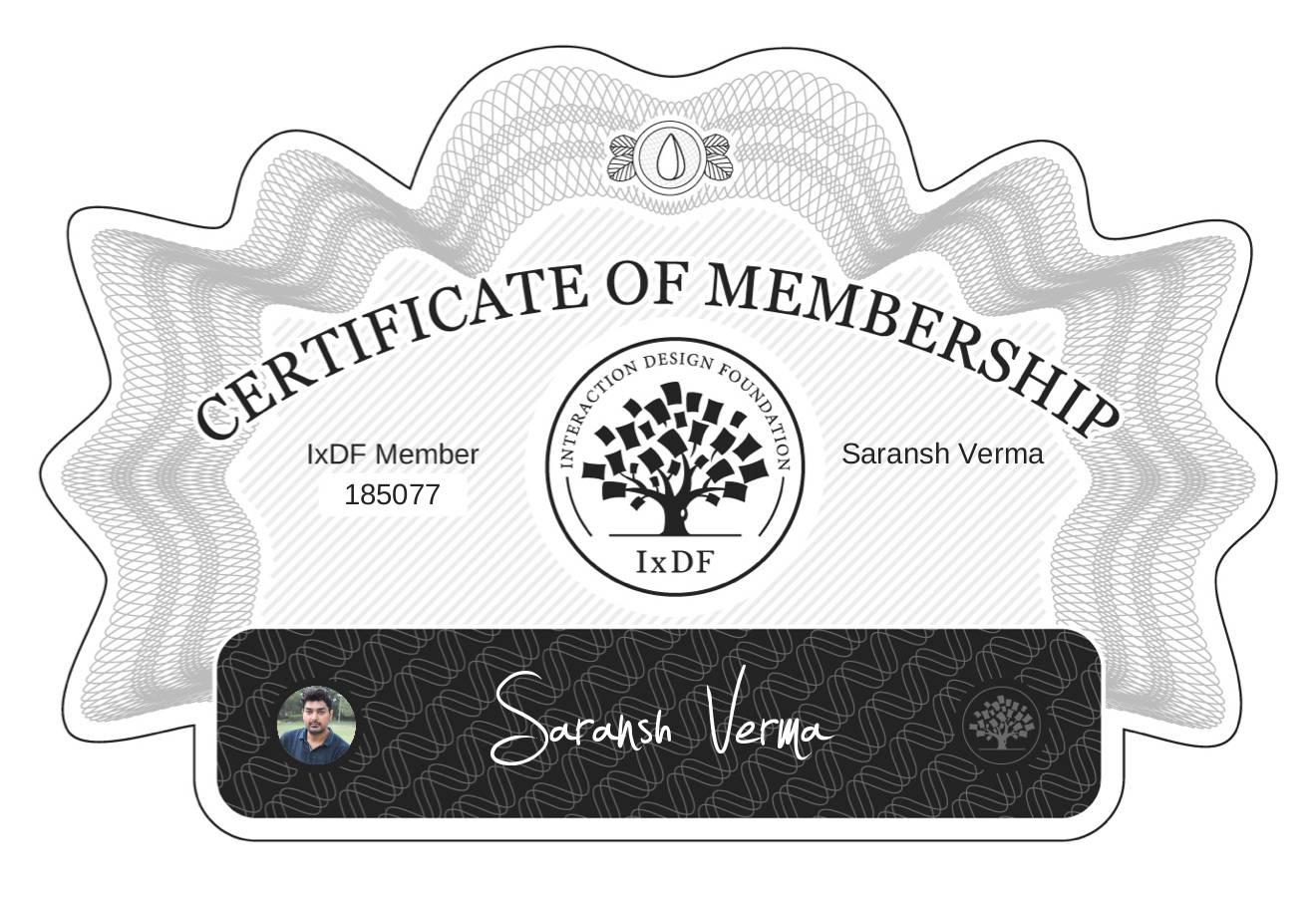 Certificate of Membership – Saransh Verma