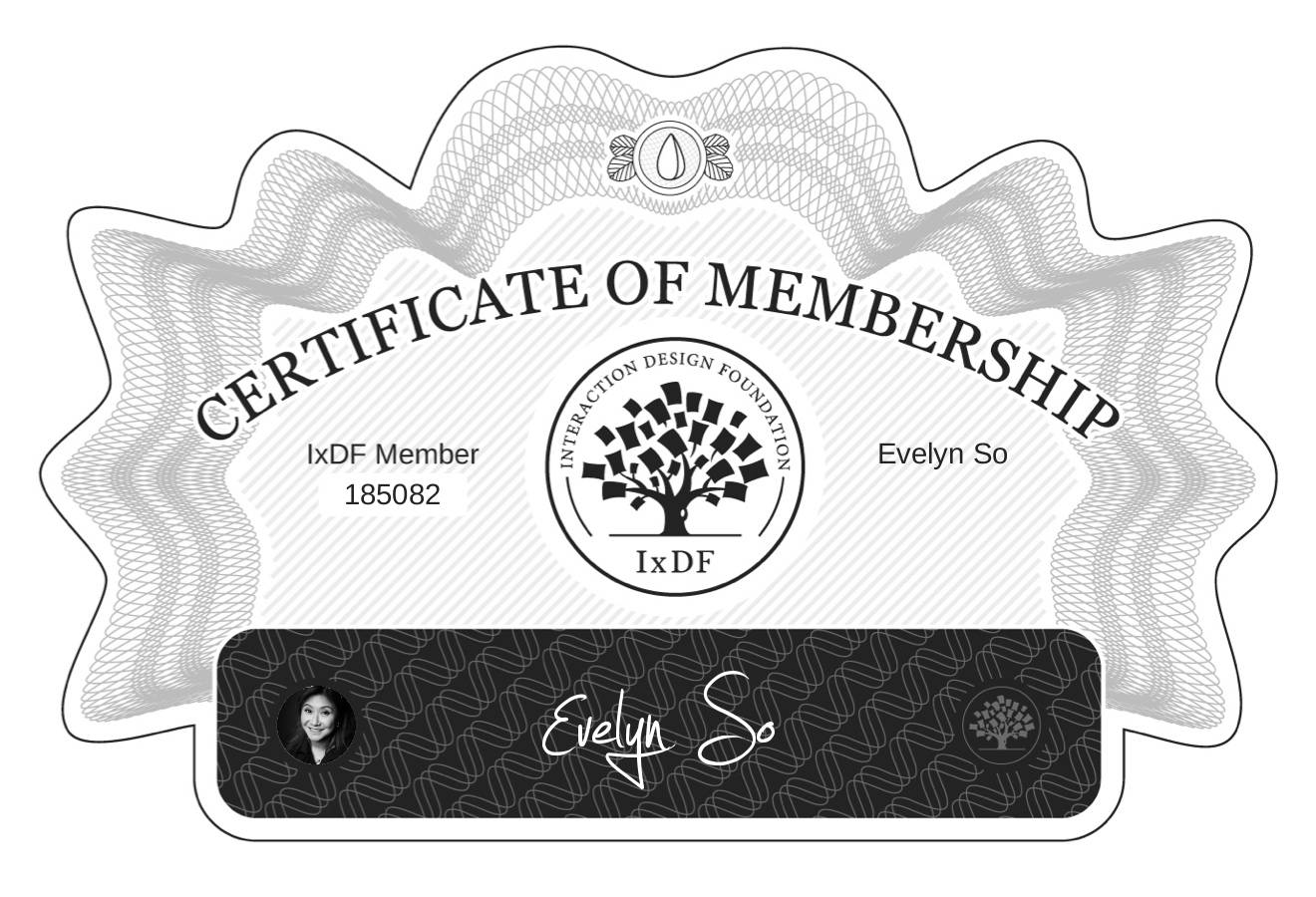 Certificate of Membership – Evelyn So