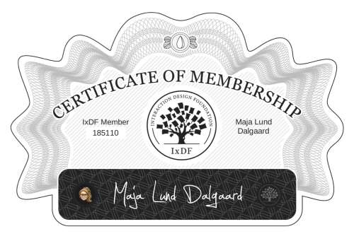 Certificate of Membership – Maja Lund Dalgaard