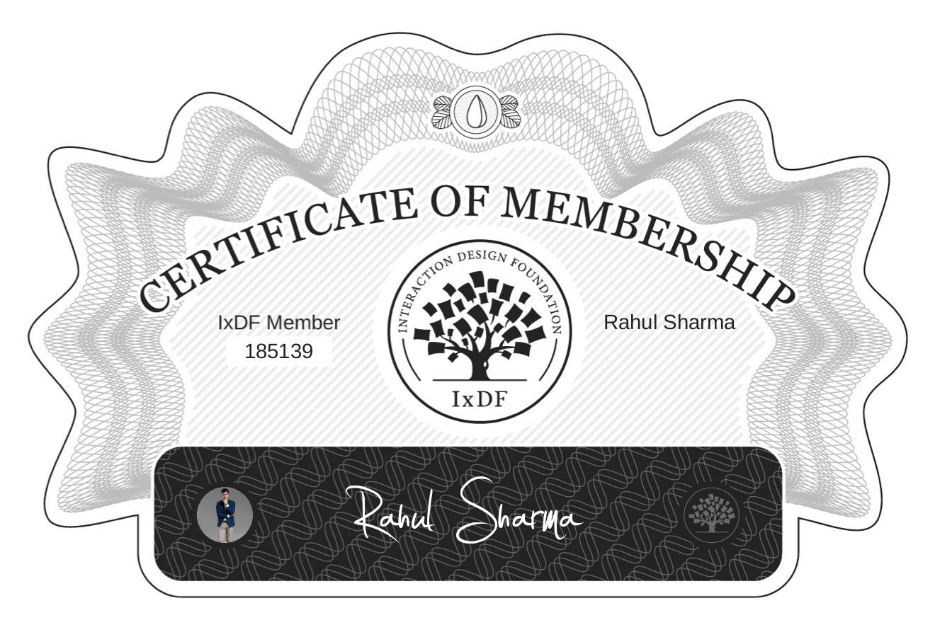 Certificate of Membership – Rahul Sharma