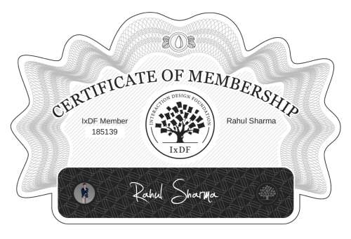 Certificate of Membership – Rahul Sharma