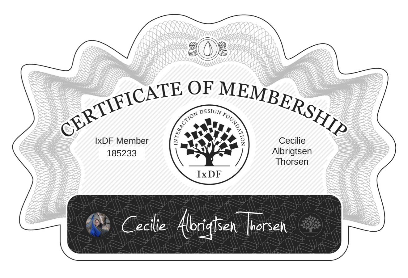 Certificate of Membership – Cecilie Albrigtsen Thorsen