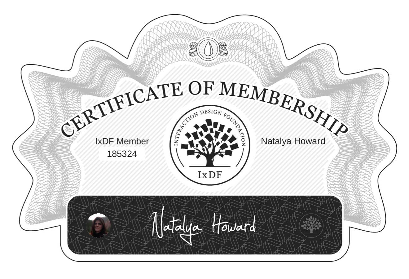 Certificate of Membership – Natalya Howard