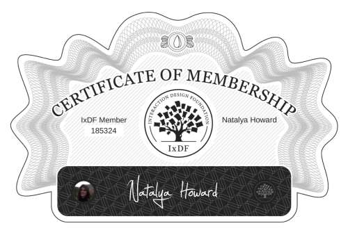 Certificate of Membership – Natalya Howard