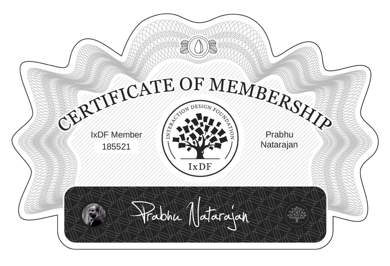 Certificate of Membership – Prabhu Natarajan