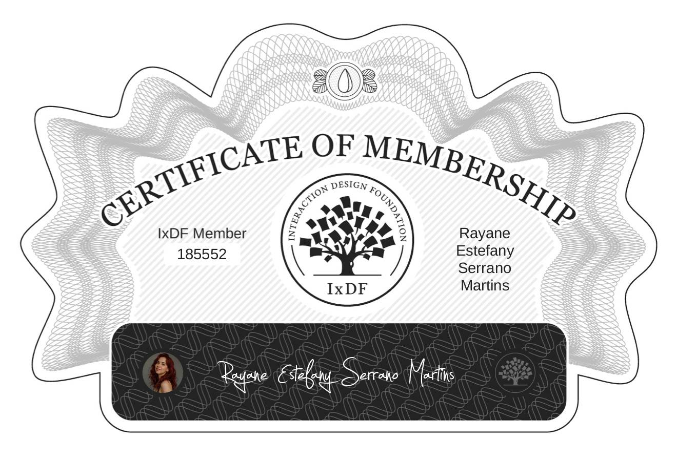 Certificate of Membership – Rayane Estefany Serrano Martins