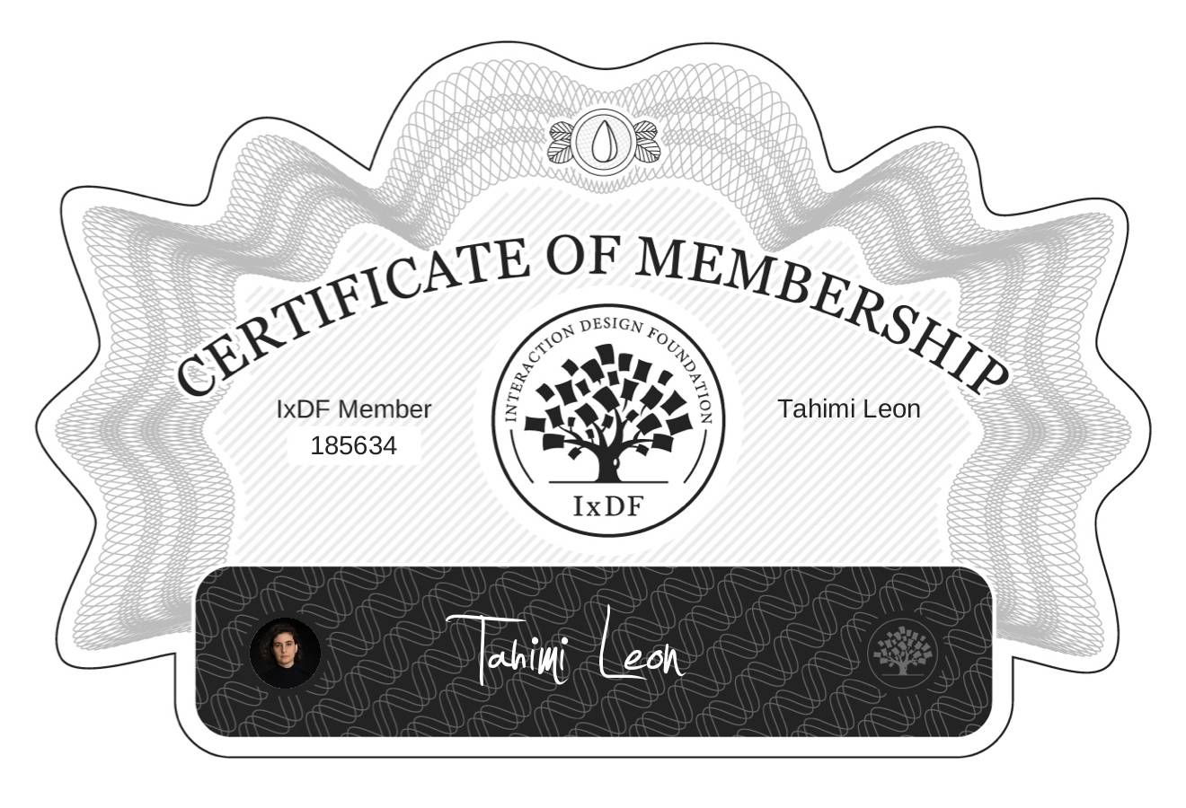 Certificate of Membership – Tahimi Leon