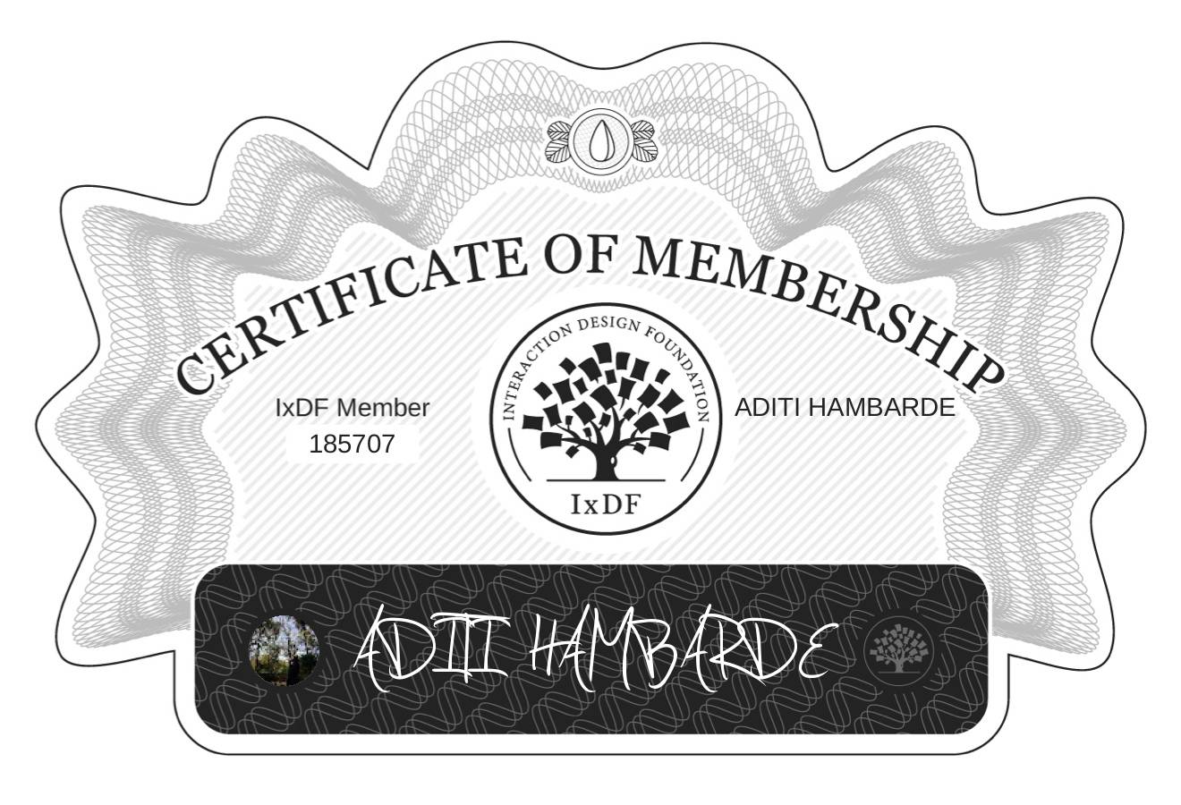 Certificate of Membership – ADITI HAMBARDE