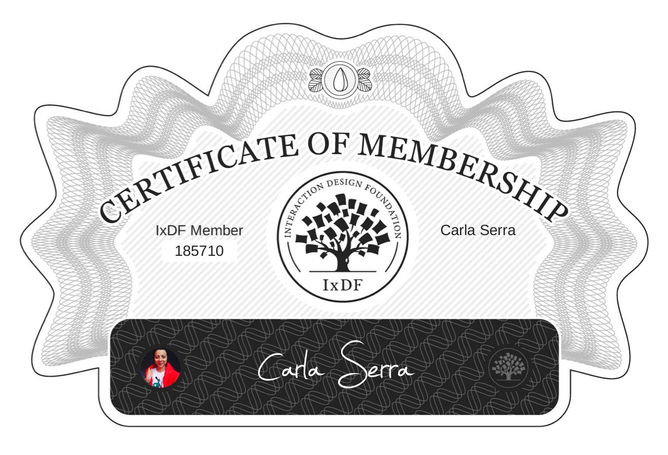 Certificate of Membership – Carla Serra