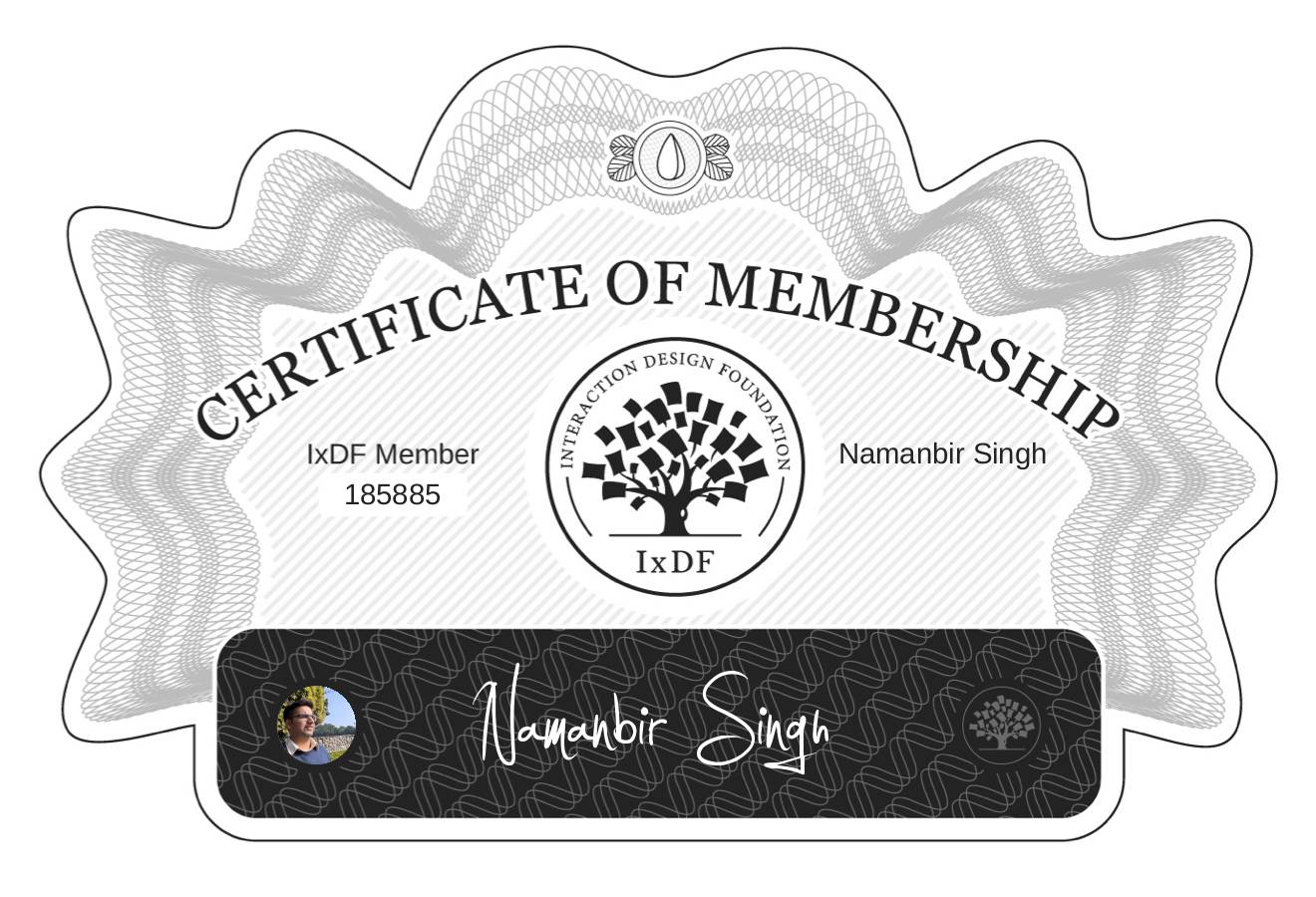 Certificate of Membership – Namanbir Singh