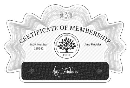Certificate of Membership – Amy Findeiss
