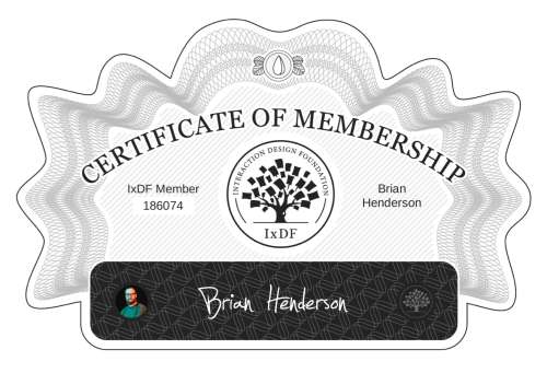 Certificate of Membership – Brian Henderson