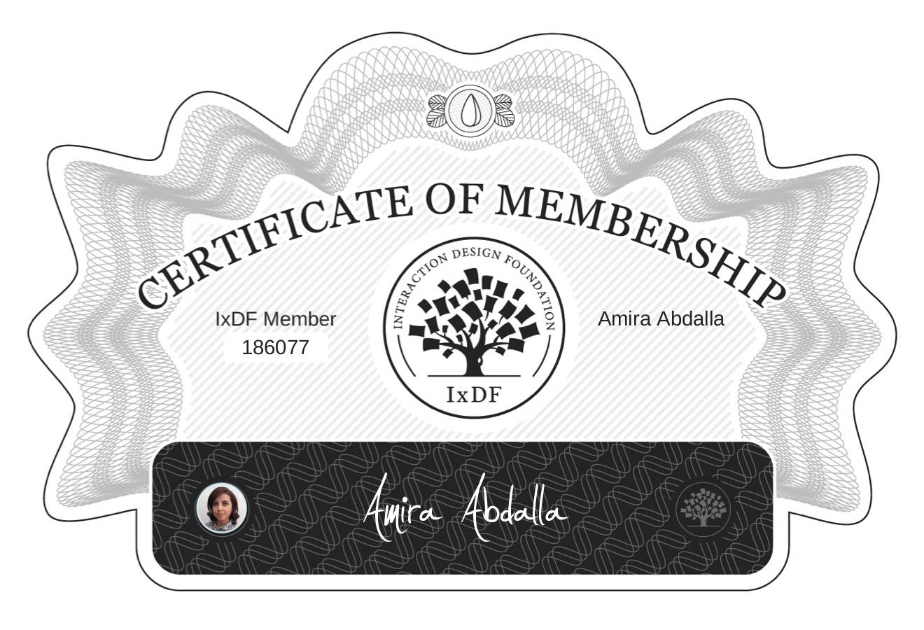 Certificate of Membership – Amira Abdalla