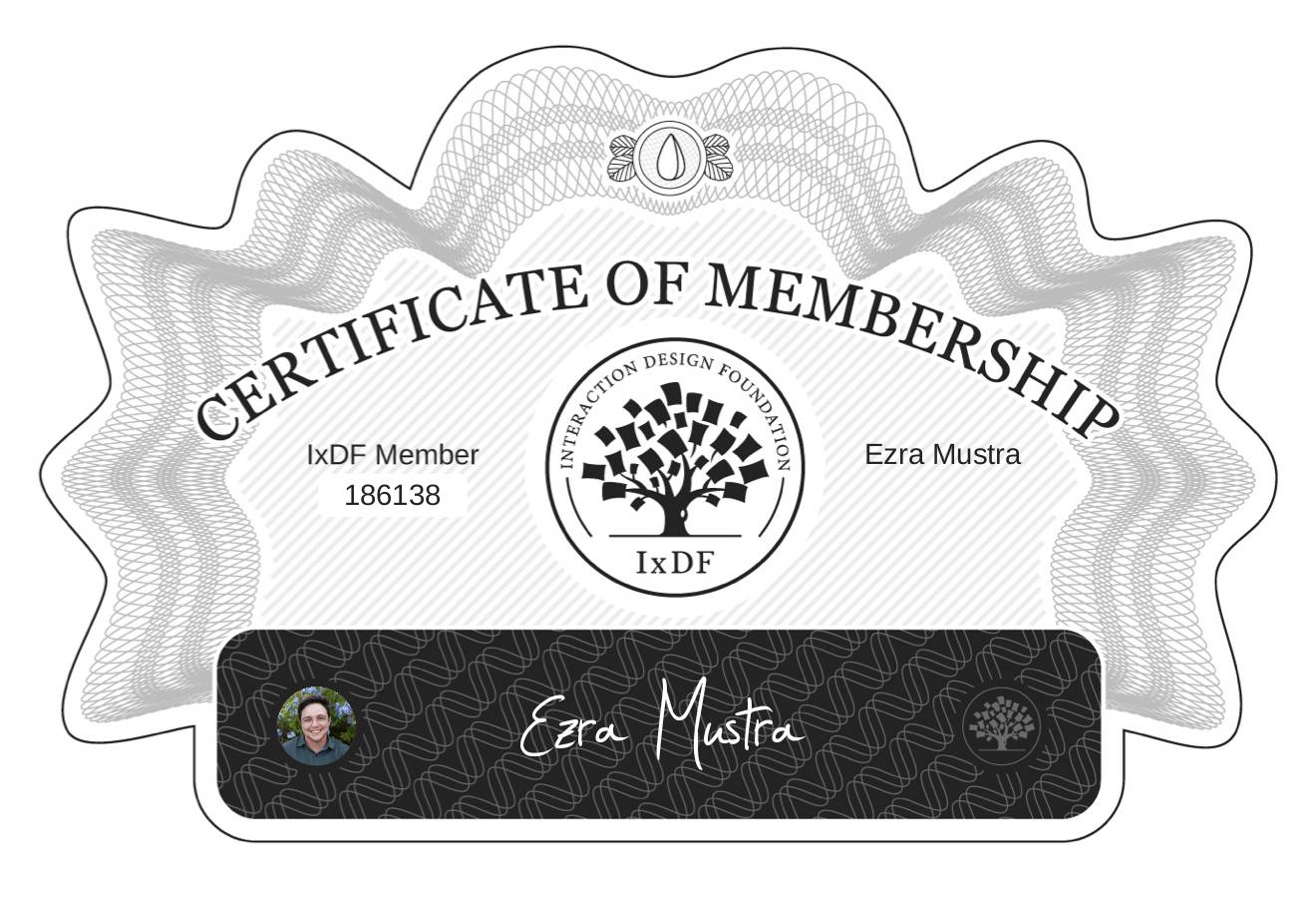 Certificate of Membership – Ezra Mustra