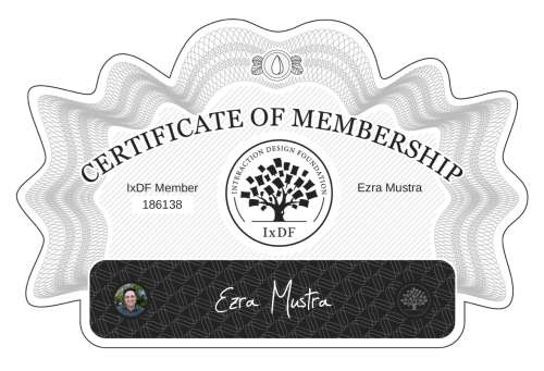 Certificate of Membership – Ezra Mustra