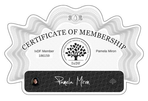 Certificate of Membership – Pamela Mirón