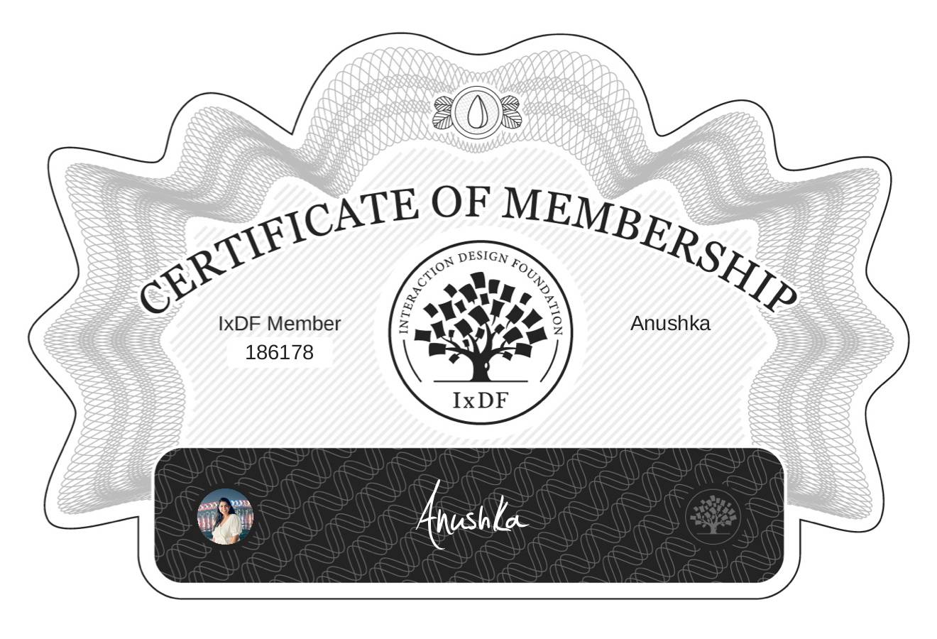 Certificate of Membership – Anushka