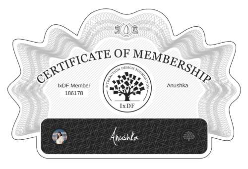 Certificate of Membership – Anushka