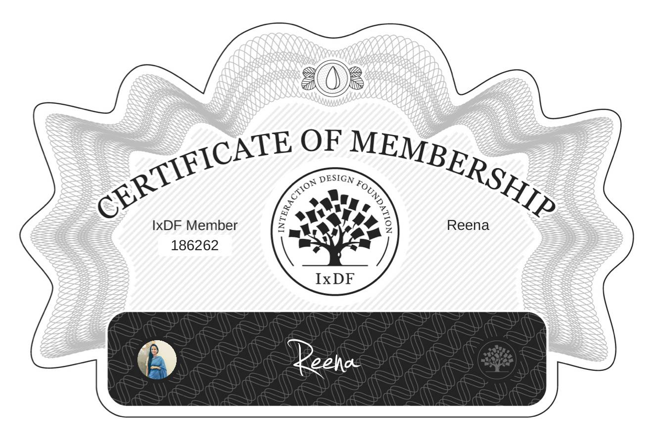 Certificate of Membership – Reena