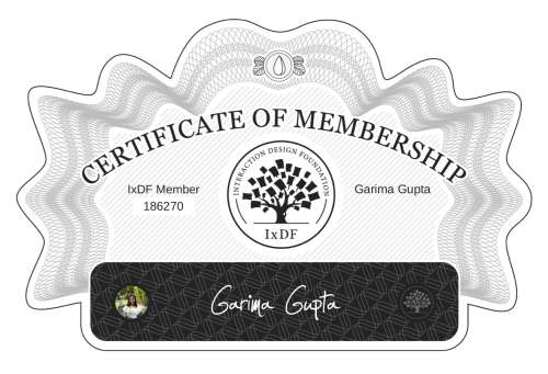 Certificate of Membership – Garima Gupta
