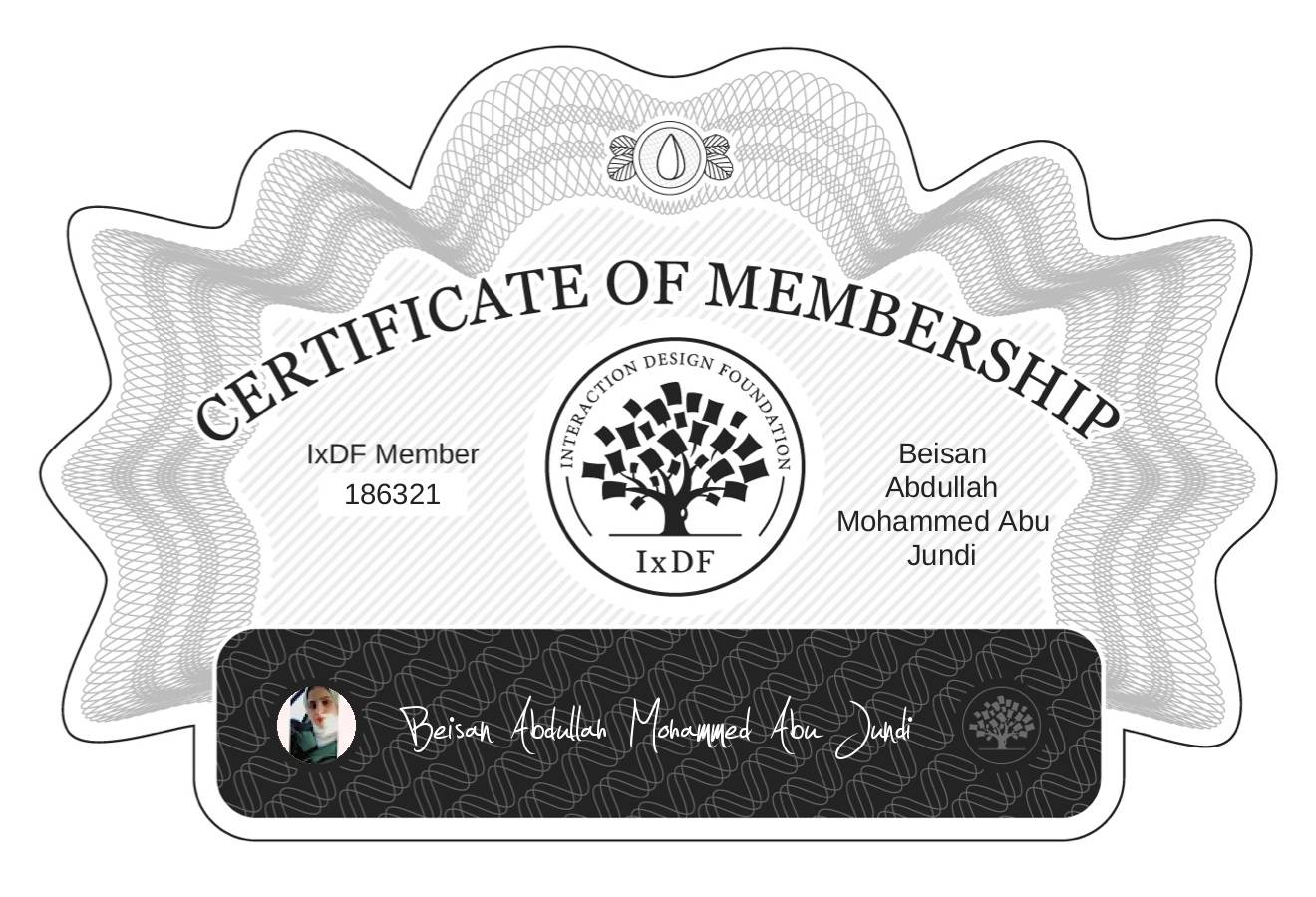 Certificate of Membership – Beisan Abdullah Mohammed Abu Jundi