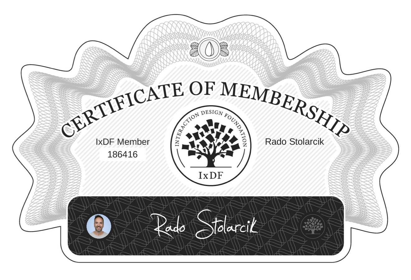 Certificate of Membership – Rado Stolarcik