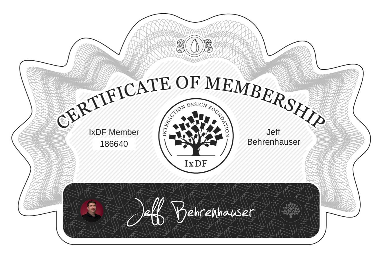 Certificate of Membership – Jeff Behrenhauser