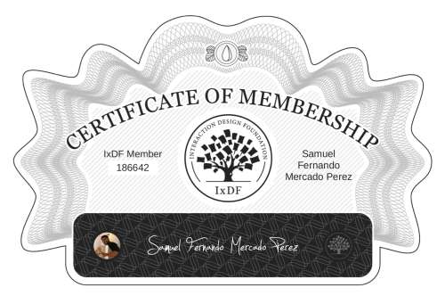 Certificate of Membership – Samuel Fernando Mercado Perez