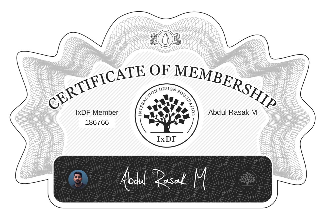 Certificate of Membership – Abdul Rasak M