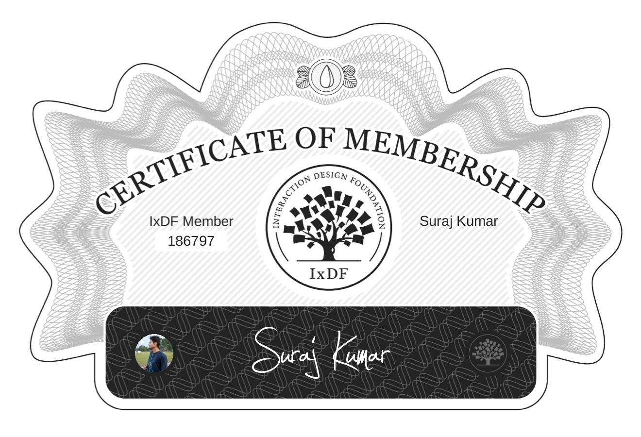 Certificate of Membership – Suraj Kumar