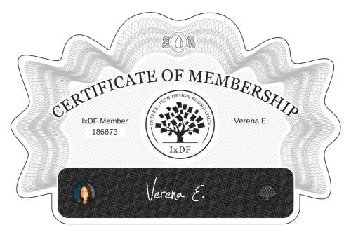 Certificate of Membership – Verena E.