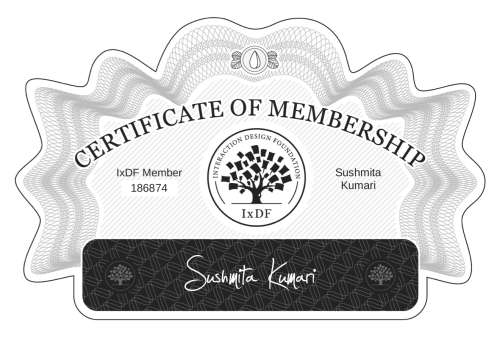Certificate of Membership – Sushmita Kumari