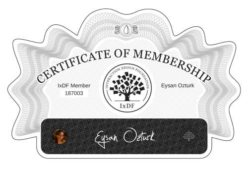 Certificate of Membership – Eyşan Öztürk