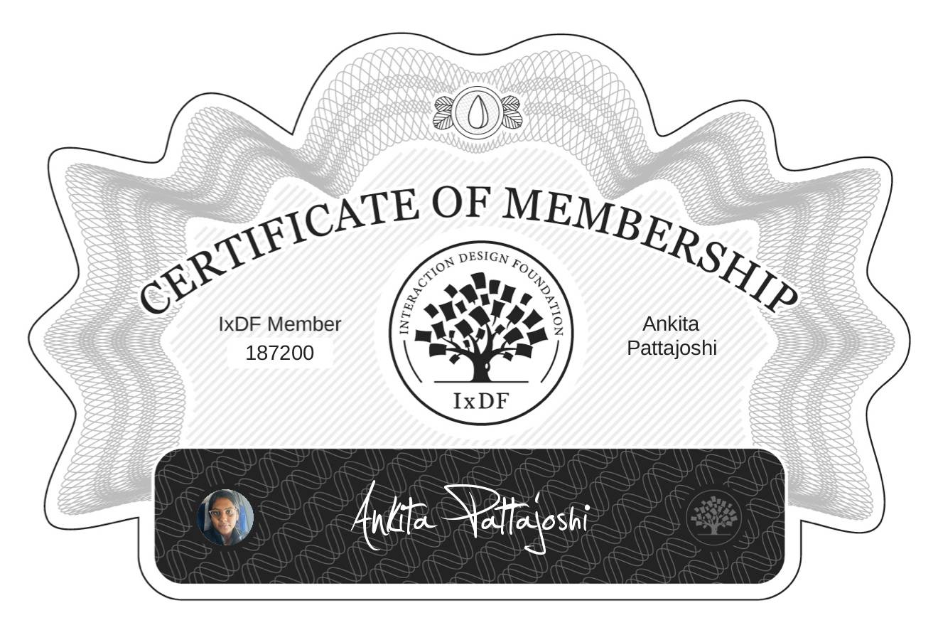Certificate of Membership – Ankita Pattajoshi