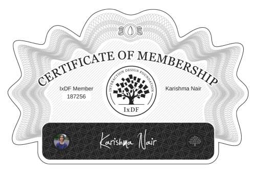 Certificate of Membership – Karishma Nair