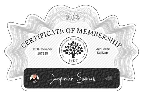 Certificate of Membership – Jacqueline Sullivan